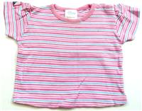 Růžovo-modré pruhované tričko 