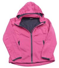 Růžová softshellová bunda s kapucí zn. Pocopiano
