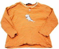 Oranžové pruhované triko s dinosaurkem zn. George