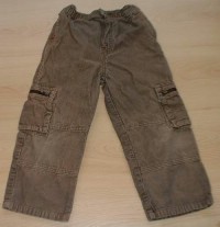 Hnědé manžestrové kalhoty s kapsami zn. Cherokee