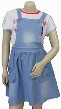 Nové - Modrá laclová sukně riflového vzhledu zn. Tammy vel. 164/170