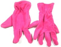 Růžové fleecové rukavičky