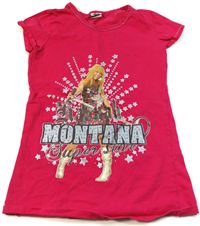 Malinové tričko s Hannah Montana zn. Disney+ George