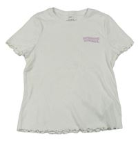 Bílé žebrované tričko s nápisem zn. M&S
