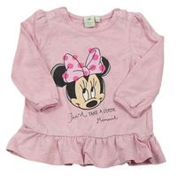 Růžové melírované triko s Minnie zn. Disney