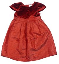 Červené šaty s kytičkou zn. C&A