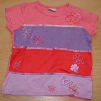 Růžovo-fialové tričko s kytičkami zn. Cherokee