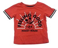 Červené melírované tričko s Mickeym zn. Disney