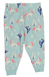 Světlemodré pyžamové kalhoty s jednorožci zn. M&S