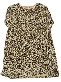 Béžové šaty s leopardím vzorem zn. Y.F.K.
