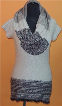 Dámský béžovo-hnědý svetr s krátkými rukávy zn. Jane Norman 