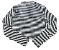 Černo-bílé pruhované žebrované crop triko zn. Matalan