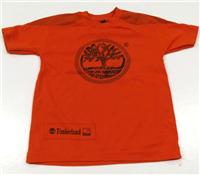 Oranžové tričko s potiskem a nápisem zn. Timberland