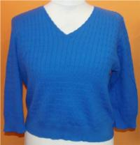 Dámský modrý copánkový svetr vel. XL