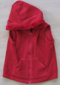 Červená fleecová vesta s kapucí zn. Gap