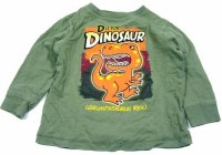 Khaki triko s dinosaurem 