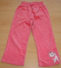 Růžové sametové kalhoty s kočičkou zn. Disney