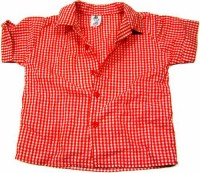 Červeno-bílá kostkovaná košile