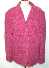 Dámský růžový vlněný kabátek