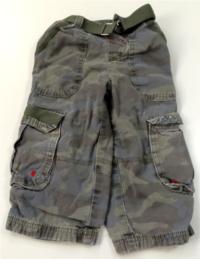 Army plátěné oteplené kalhoty s kapsami a páskem zn. Ladybird