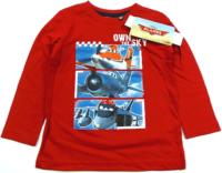 Nové - Červené triko s Letadly zn. Disney
