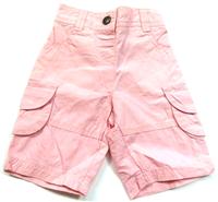 Růžové 7/8 plátěné kalhoty s kapsami zn. Next
