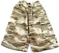 Army béžovo-krémové 3/4 plátěné kapsové kalhoty zn. Adams