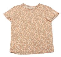 Lososovo-bílé vzorované tričko s motýlky zn. H&M