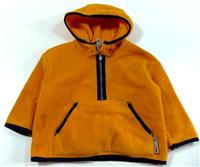 Oranžová fleecová bundička s kapucí zn. Mothercare