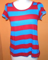 Dámské modro-červené pruhované tričko zn. H&M
