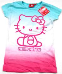 Outlet - Modro-bílo-růžové tričko s Kitty zn. Sanrio 