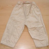 Béžové plátěné kalhotry s falešným páskem