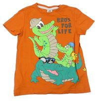Tmavooranžové tričko s krokodýlky zn. Kiki&Koko