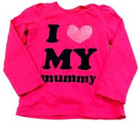 Růžové triko s nápisem zn. Mothercare 