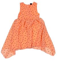 Neonově oranžové tylové šaty s hvězdami zn. Kiki&Koko