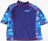 Modré plážové UV triko se žraloky zn. TU