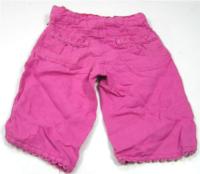 Růžové lněné 3/4 kalhoty zn. Monsoon