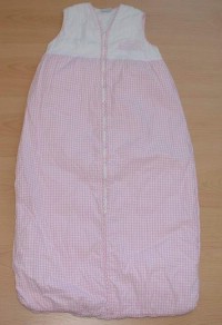 Bílo-růžový kostkovaný fusak s obrázkem