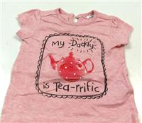 Růžové melírované tričko s potiskem zn.F&F