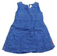 Modré puntíkaté plátěné šaty zn. C&A