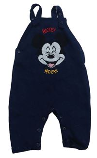 Tmavomodré úpletové laclové kalhoty s Mickey zn. Disney