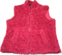 Růžová chlupatá oteplená vesta vel. 158