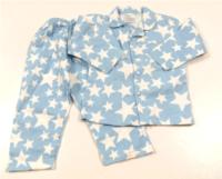 Světlemodré flanelové pyžamo s hvězdičkami 