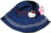 Outlet - Modro-pruhovaný plátěný klobouček s Kitty