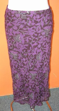 Dámská tmavofialová sukně s flitry