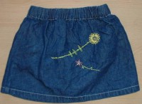 Modrá riflová sukýnka s kytičkami a kalhotkami zn. Mothercare