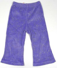 Fialové sametové kalhoty se vzorem zn.Adams