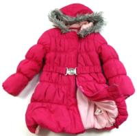 Růžová šusťáková zimní bundička/kabátek s kapucí zn. girl2girl