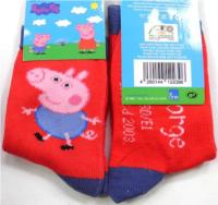 Outlet - Červeno-modré ponožky Peppa Pig vel. 19-22