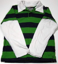 Zeleno-modro-bílé triko s límečkem zn. George vel. 9/10 let